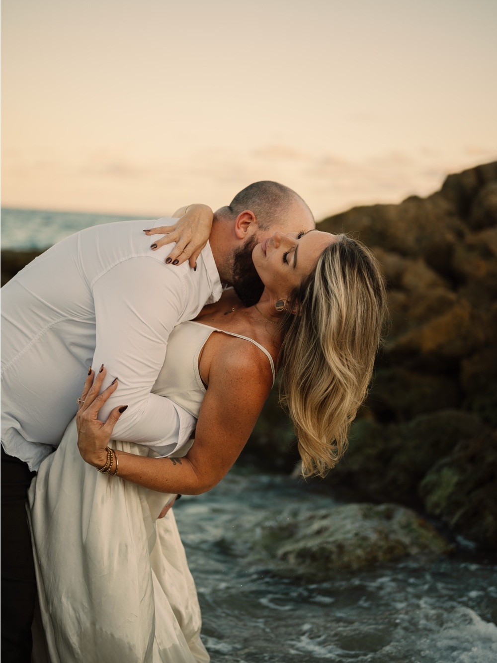 Boutique Champagne Satin Maxi Dress
